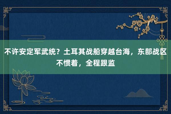 不许安定军武统？土耳其战船穿越台海，东部战区不惯着，全程跟监