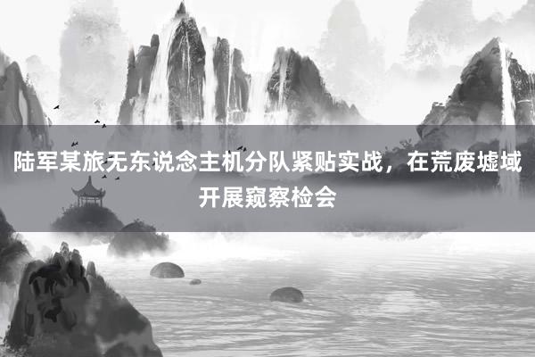 陆军某旅无东说念主机分队紧贴实战，在荒废墟域开展窥察检会