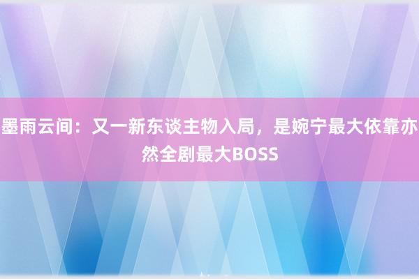 墨雨云间：又一新东谈主物入局，是婉宁最大依靠亦然全剧最大BOSS