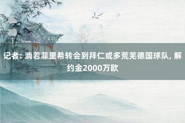 记者: 淌若菲里希转会到拜仁或多荒芜德国球队, 解约金2000万欧