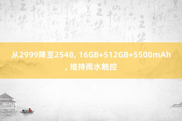 从2999降至2548, 16GB+512GB+5500mAh, 维持雨水触控