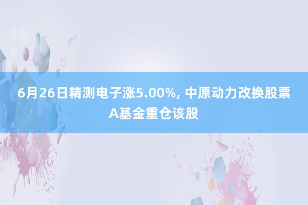 6月26日精测电子涨5.00%, 中原动力改换股票A基金重仓该股