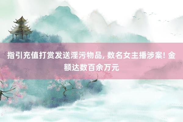 指引充值打赏发送淫污物品, 数名女主播涉案! 金额达数百余万元