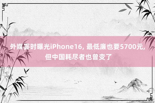 外媒霎时曝光iPhone16, 最低廉也要5700元, 但中国耗尽者也曾变了