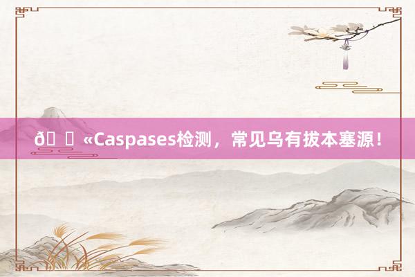 🚫Caspases检测，常见乌有拔本塞源！