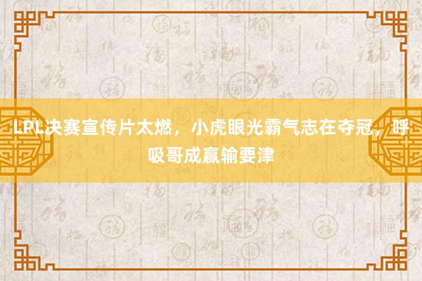 LPL决赛宣传片太燃，小虎眼光霸气志在夺冠，呼吸哥成赢输要津