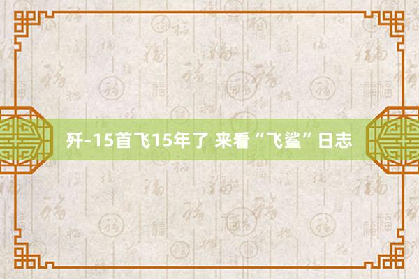 歼-15首飞15年了 来看“飞鲨”日志