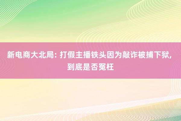 新电商大北局: 打假主播铁头因为敲诈被捕下狱, 到底是否冤枉