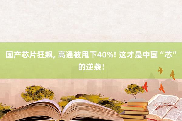 国产芯片狂飙, 高通被甩下40%! 这才是中国“芯”的逆袭!