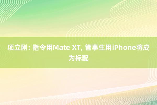 项立刚: 指令用Mate XT, 管事生用iPhone将成为标配