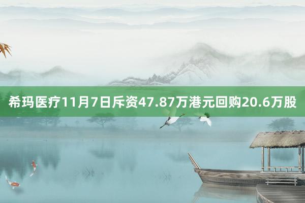 希玛医疗11月7日斥资47.87万港元回购20.6万股