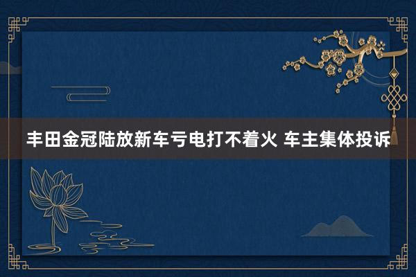 丰田金冠陆放新车亏电打不着火 车主集体投诉