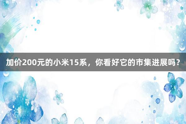 加价200元的小米15系，你看好它的市集进展吗？